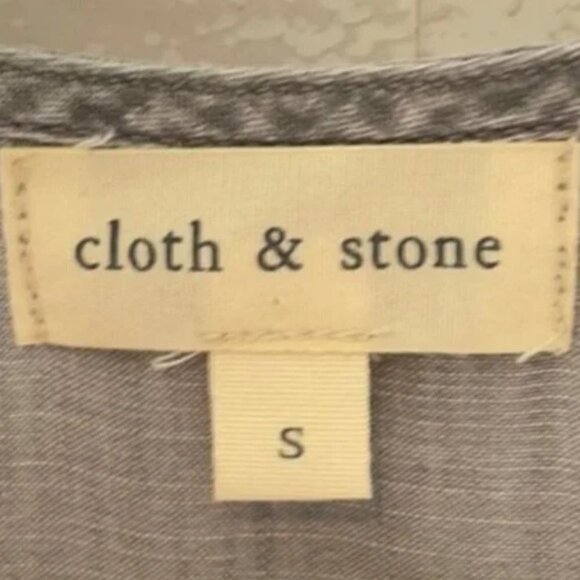 Anthropologie Cloth & Stone Grey Lace Up Blouse - Picture 5 of 10